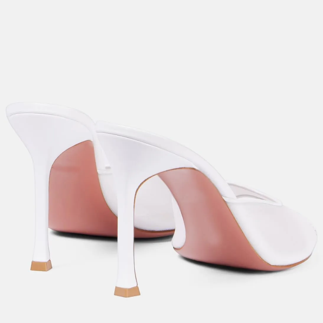 Mesh Heels Mules for Women Peep Open Toe Backless Stiletto Heel Sandals Party Dress Slip-on Lace Heeled Mule