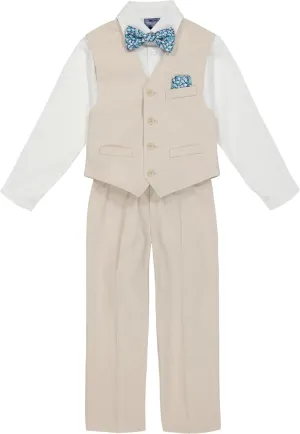 Nautica boys 4 piece Formal Suit Set, Vest, Pants, Collared Dress Shirt, and Tie
