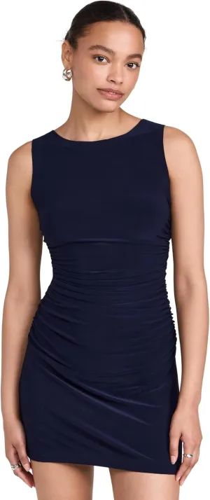 Norma Kamali Women's Sleeveless Shirred Waist Mini Dress