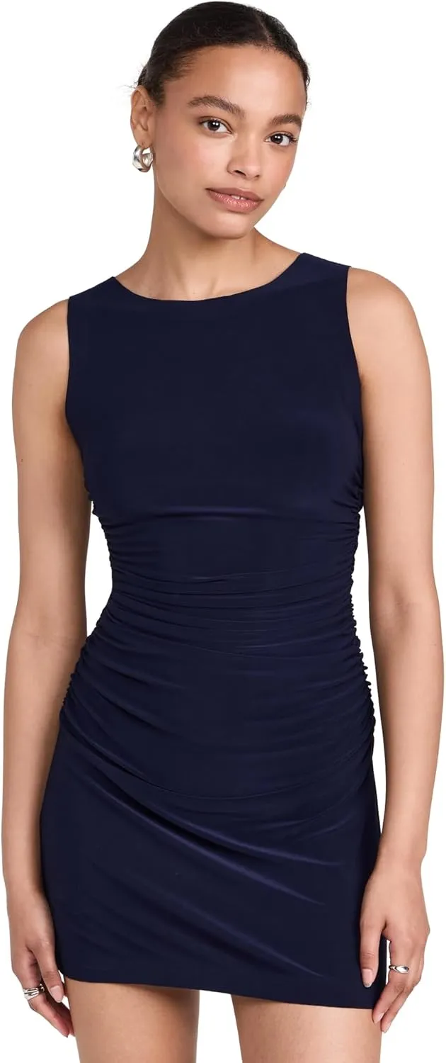 Norma Kamali Women's Sleeveless Shirred Waist Mini Dress