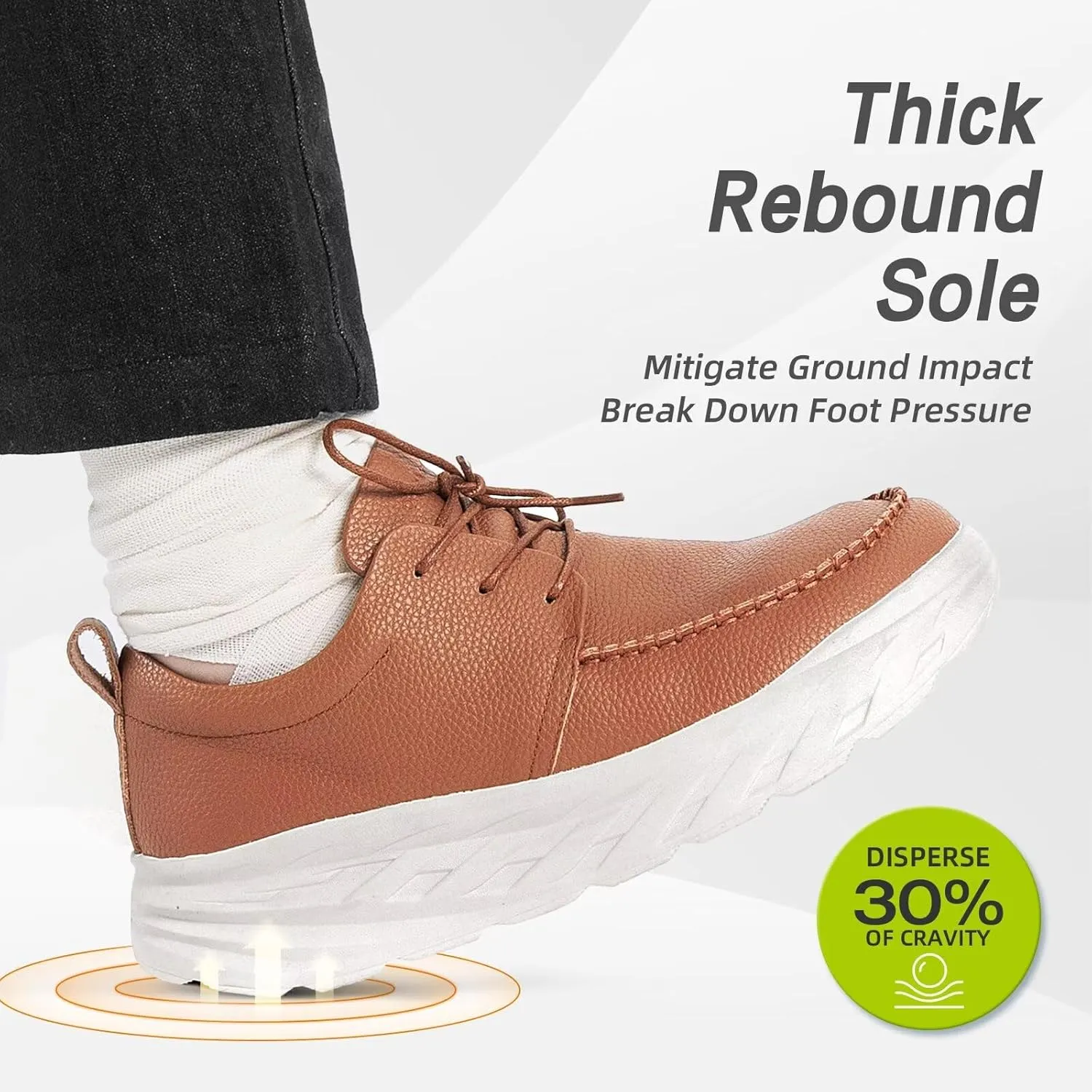 OrthoComfoot Men's Orthopedic Wide Leather Dress Walking Shoes: Diabetic Plantar Fasciitis Arch Support Comfortable Sneakers, Business Work Adjustable Fit Orthotic Casual Heel Foot Pain Relief Oxfords