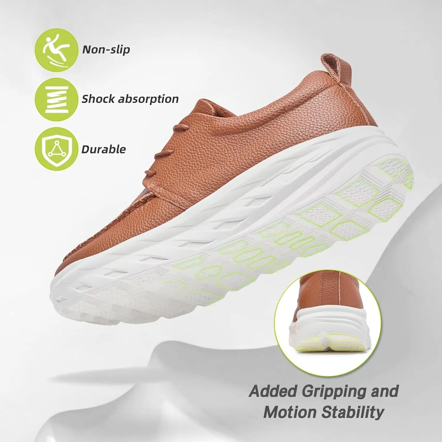 OrthoComfoot Men's Orthopedic Wide Leather Dress Walking Shoes: Diabetic Plantar Fasciitis Arch Support Comfortable Sneakers, Business Work Adjustable Fit Orthotic Casual Heel Foot Pain Relief Oxfords