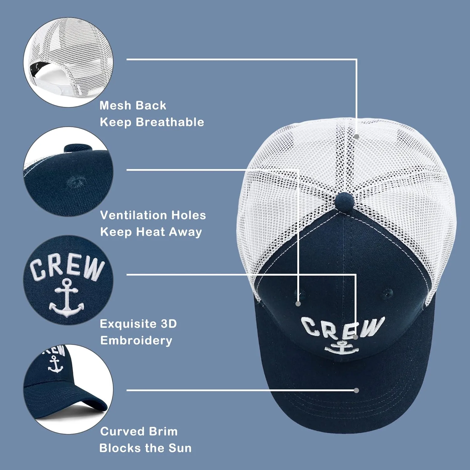 Outdoor Hat Captain Hats Hunting Hat Biggfoot Hat Mountain Baseball Cap Sailing Trucker Hat for Men Women