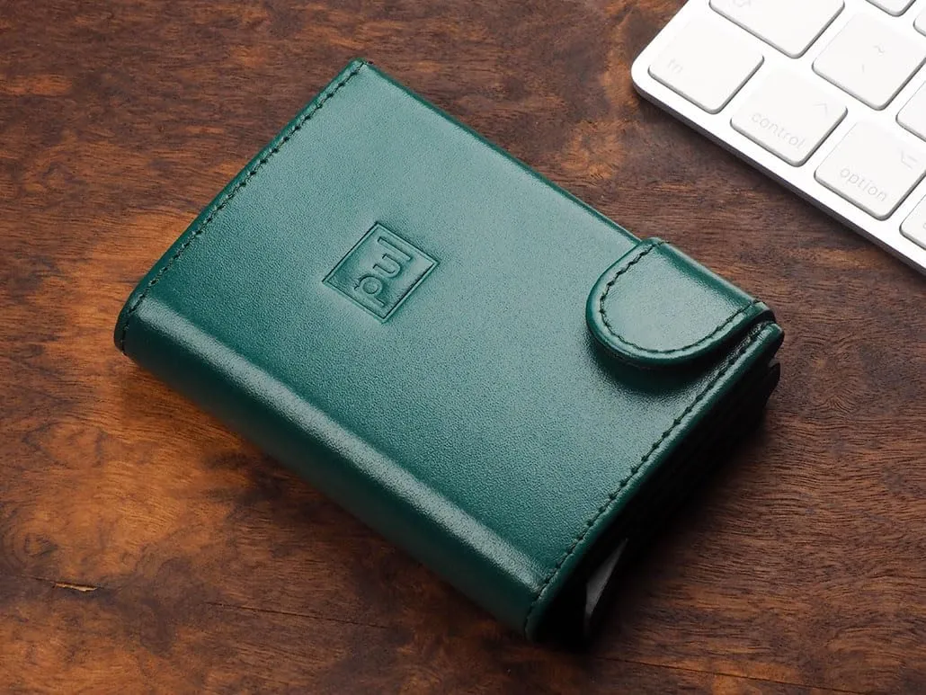 pularys Mini Wallet OXFORD - Credit Card Holder Made of Italian Leather - RFID blocking - Space for Cash and Coins - Up to 9 Cards - For Men and Women - Fashionable Colors