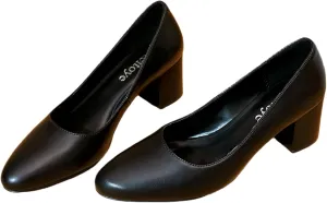 Reitoye Women's Chunky Heel Pumps Closed Toe Dress Pump Heels