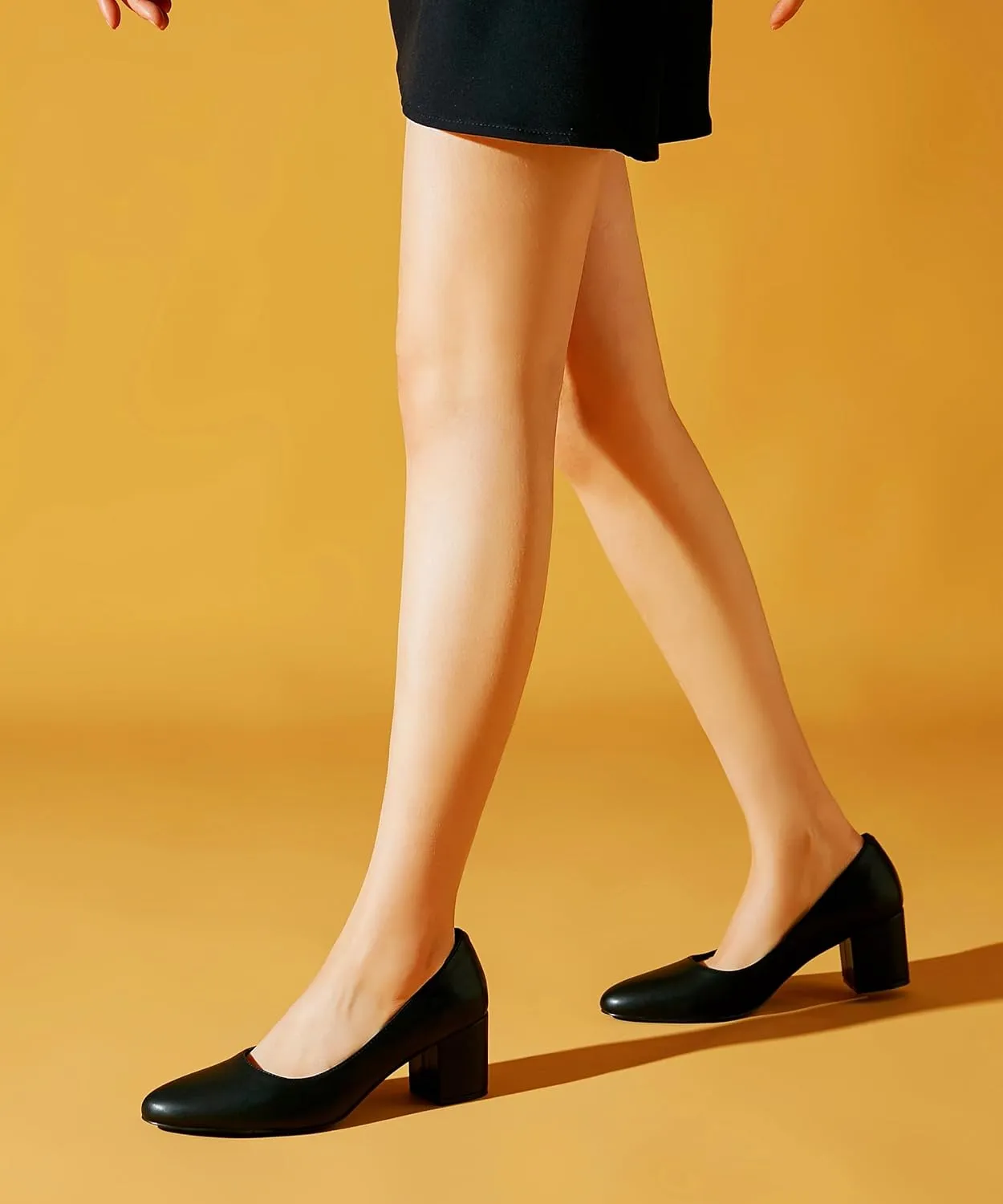 Reitoye Women's Chunky Heel Pumps Closed Toe Dress Pump Heels