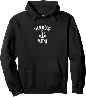 Sebago Lake Maine Sailing Boating Nautical Coastal Anchor Pullover Hoodie