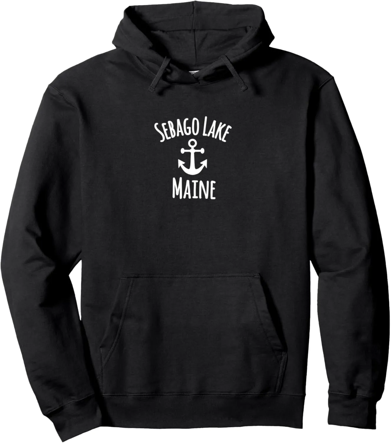 Sebago Lake Maine Sailing Boating Nautical Coastal Anchor Pullover Hoodie