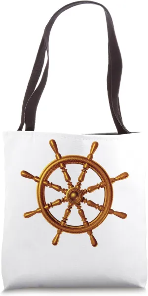 Ship Wheel Or Boat Helm Navigate Design Tote Bag