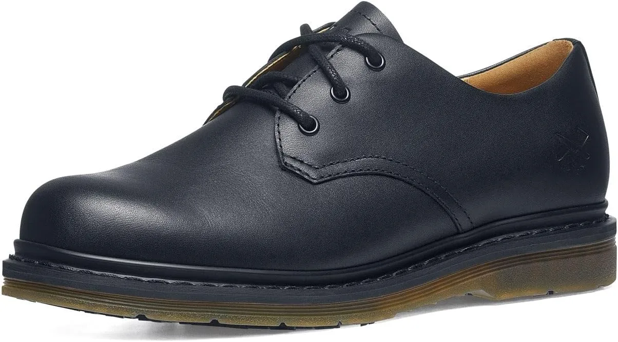 Shoes for Crews Minetta Mens Womens Unisex Non Slip Dress Work Shoes - Work & Safety Footwear, Water Resistant, Lace-up, Oxford Shoes, Medium, M14/W15.5 Black