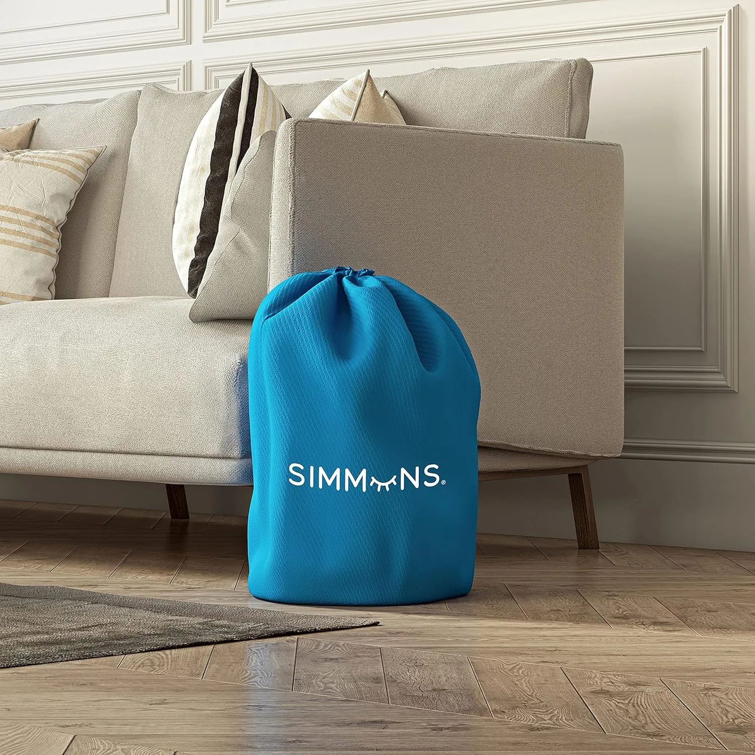 Simmons Rest Aire Mattress Air Bed with Side Built-in Pump and Soft Velveteen Topper, 17" Full