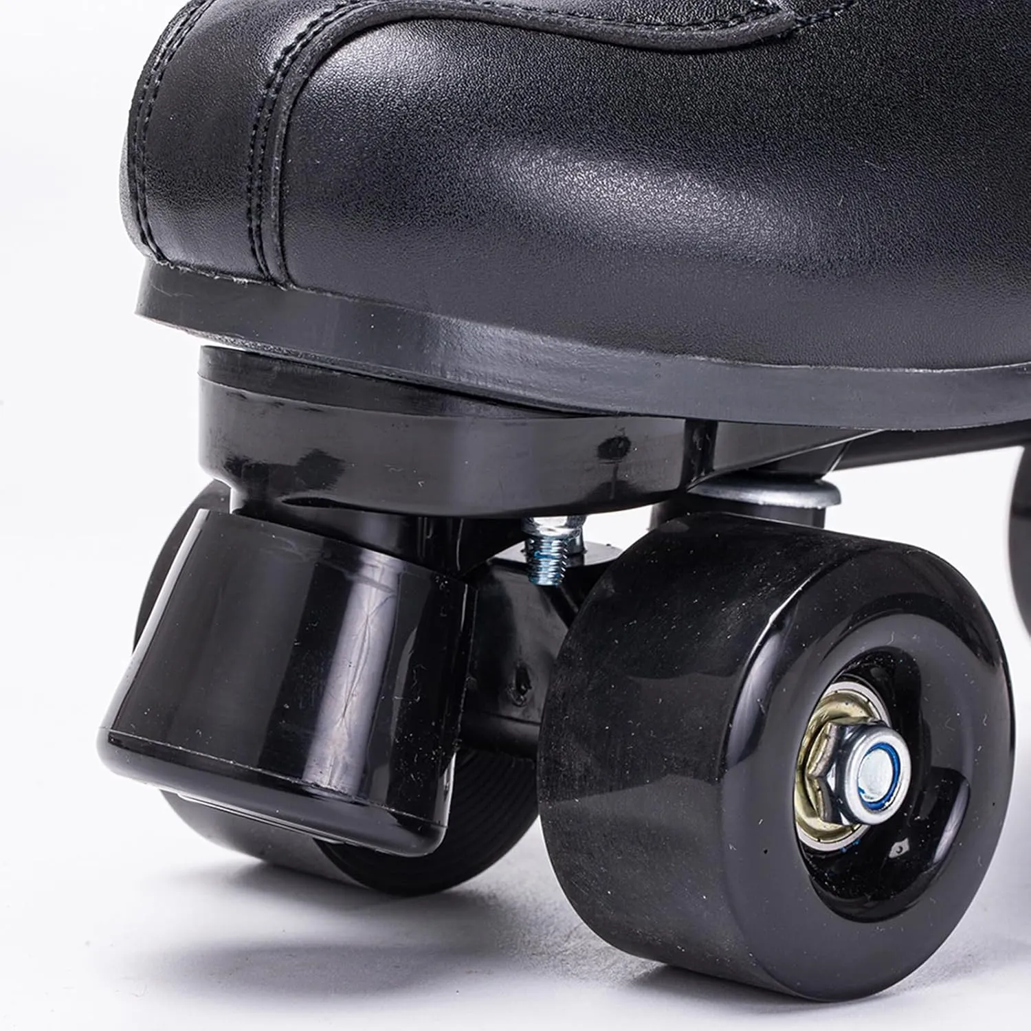 Skates Women's Men's High Top Black PU Leather Classic Double Row Adjustable Outdoor Indoor Quad Skates and Roller Derby