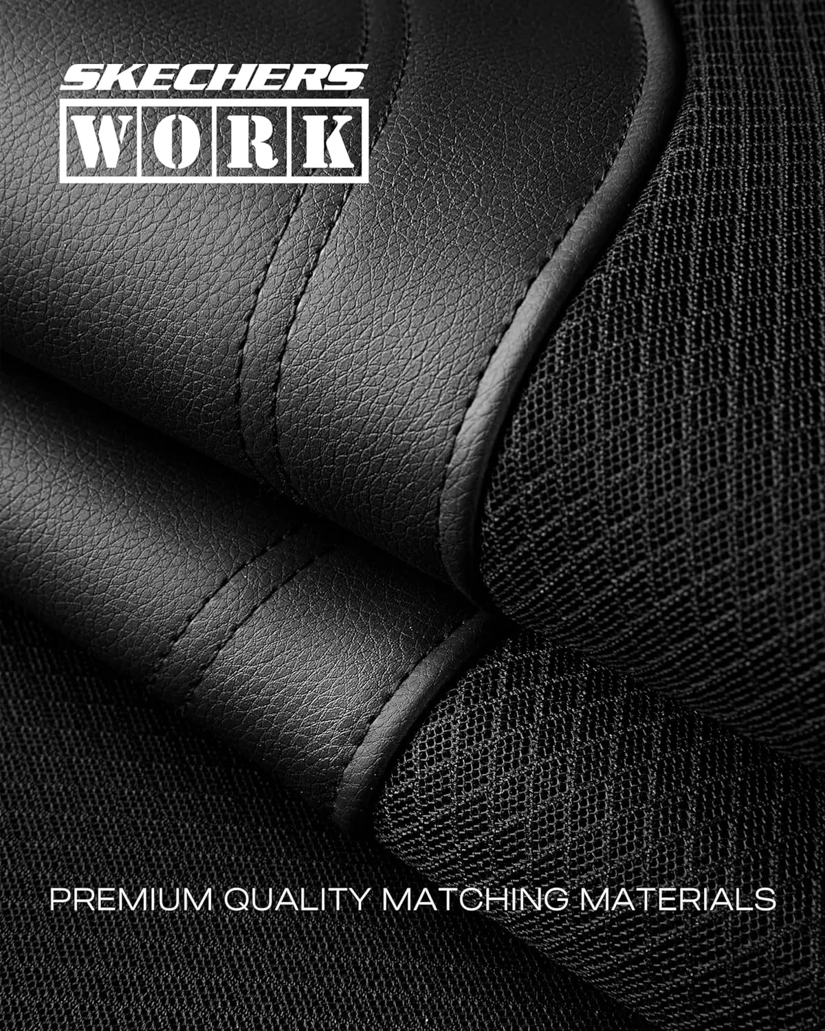 Skechers Work Car Seat Covers, Leather Seat Covers 5-Times Stronger Built-in Webbing, Oxford Fabric Seat Cover for Cars, Airbag Compatible, Automotive Comfort for Cars, Trucks, SUVs (Black, Two Front)