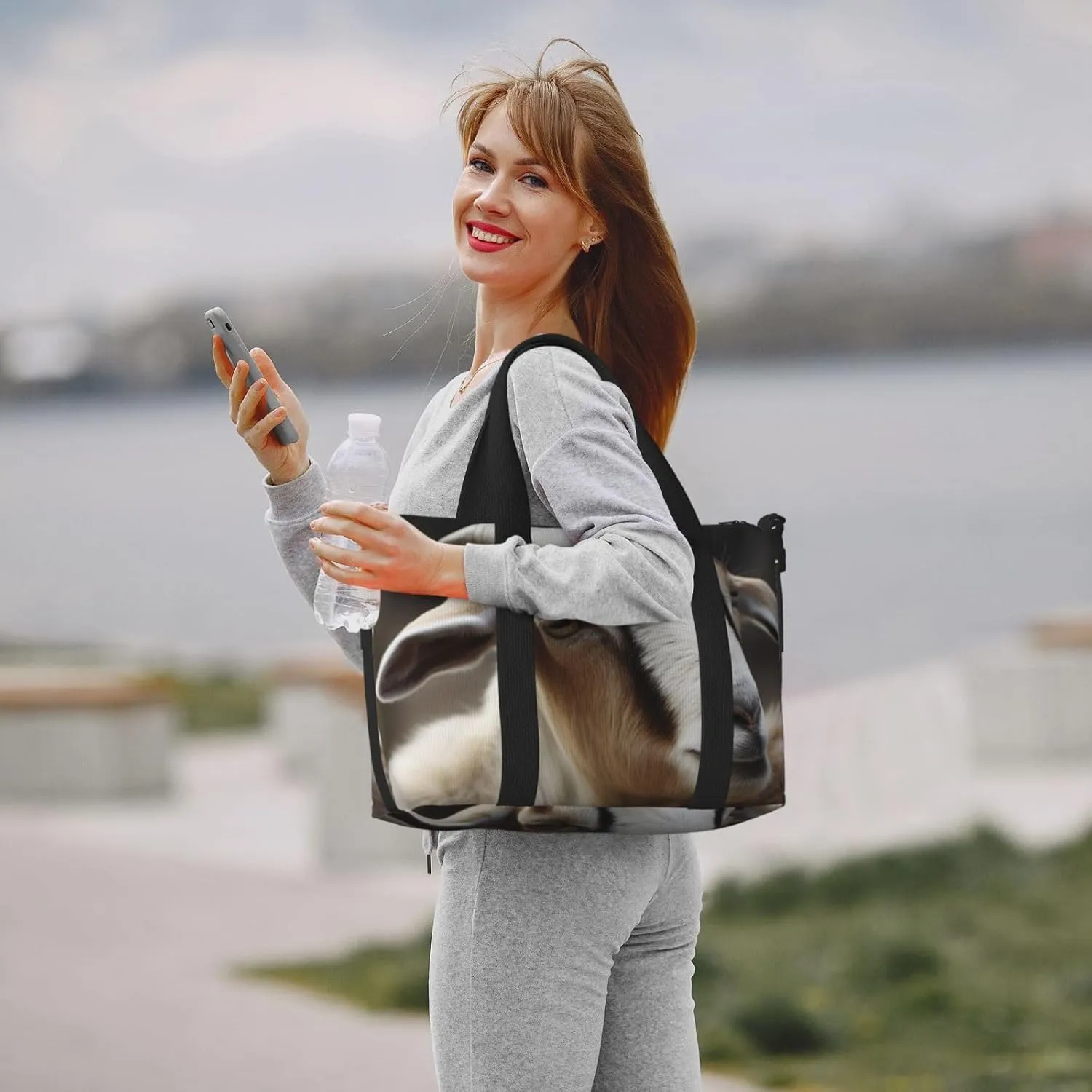 Sports Gym Bag for Women Men Travel Duffel Bag Tote Animals Goat Weekender Bag Canvas Carry on Overnight Bag for Travel Swimming Fitness Workout Sports Duffle Bag