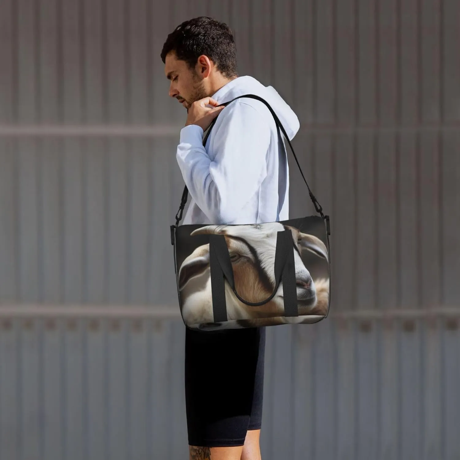 Sports Gym Bag for Women Men Travel Duffel Bag Tote Animals Goat Weekender Bag Canvas Carry on Overnight Bag for Travel Swimming Fitness Workout Sports Duffle Bag