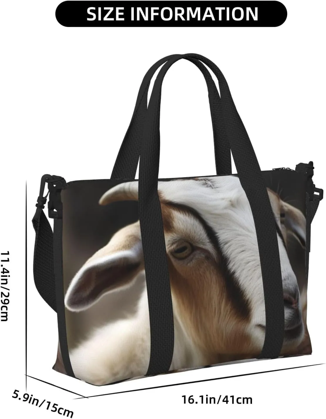 Sports Gym Bag for Women Men Travel Duffel Bag Tote Animals Goat Weekender Bag Canvas Carry on Overnight Bag for Travel Swimming Fitness Workout Sports Duffle Bag
