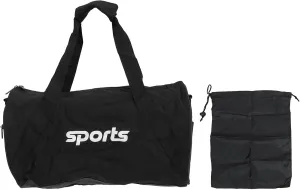 Sports Gym Bag Sturdy Oxford Cloth Duffle Bag for Women Men, Black Color Cylinder Shape Rain Proof Multifunctional Travel Duffel Bag for Trip, 18.11x9.84x9.84in Sports Bag