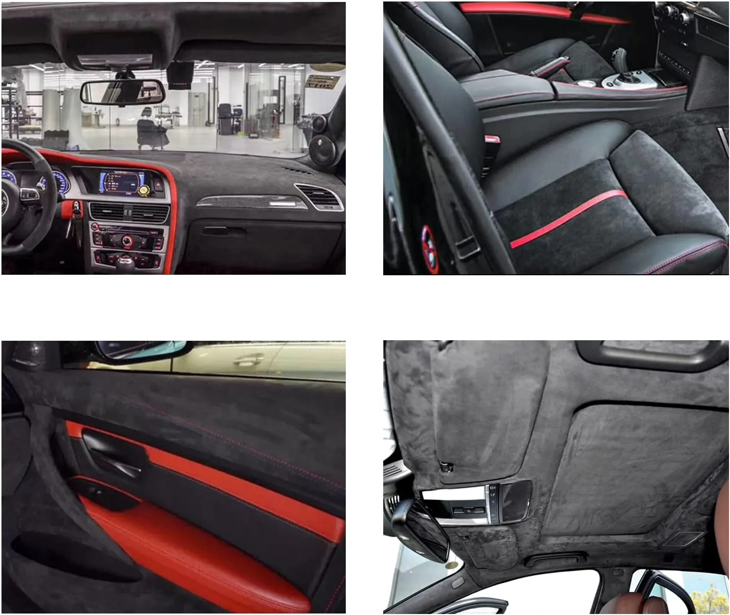 Suede Headliner Fabric 60" W×96" L with Foam Backing Black Auto Suede Headliner Material Car Roof Upholstery Fabric for Truck RV SUV Boat Home Repair Replacement