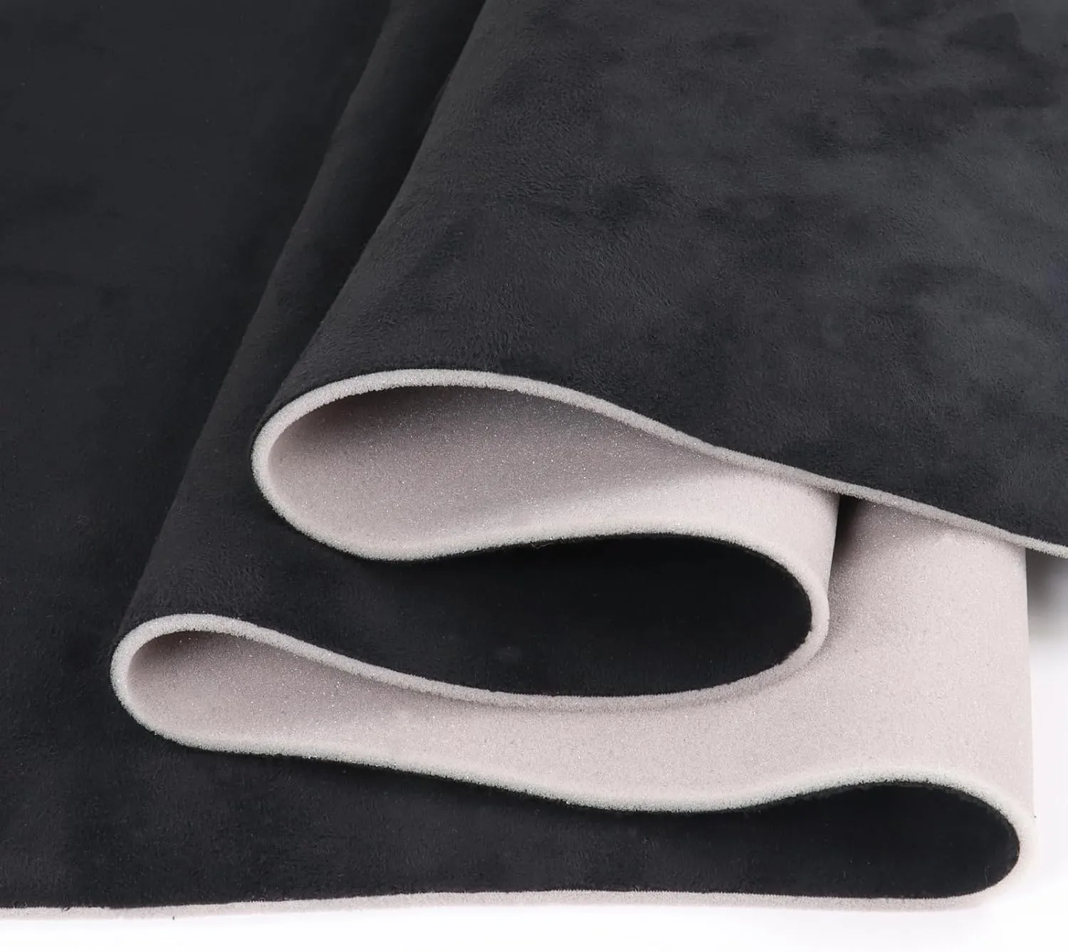 Suede Headliner Fabric 60" W×96" L with Foam Backing Black Auto Suede Headliner Material Car Roof Upholstery Fabric for Truck RV SUV Boat Home Repair Replacement