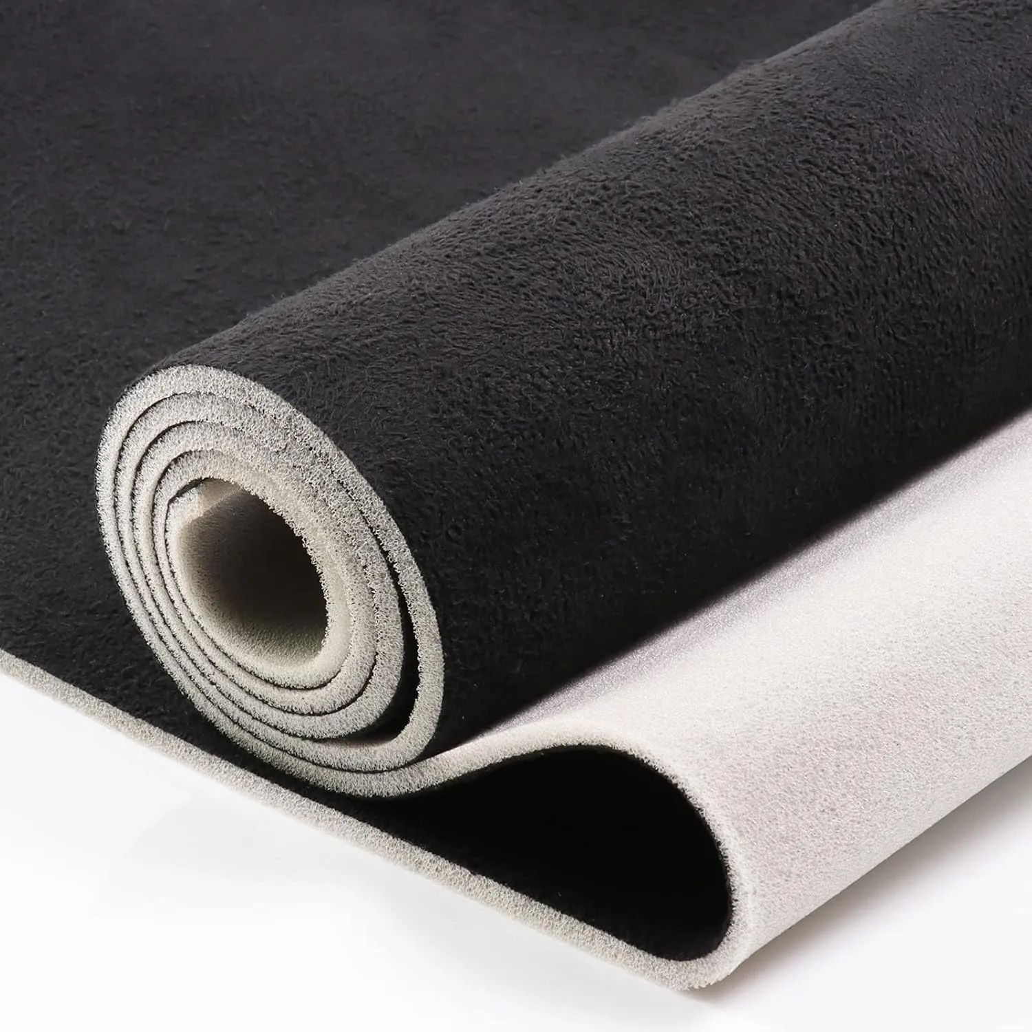 Suede Headliner Fabric 60" W×96" L with Foam Backing Black Auto Suede Headliner Material Car Roof Upholstery Fabric for Truck RV SUV Boat Home Repair Replacement