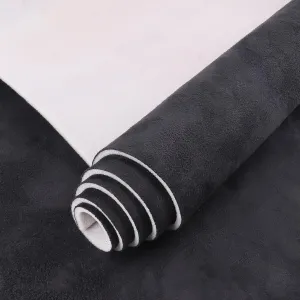 Suede Headliner Fabric 60" W×96" L with Foam Backing Black Auto Suede Headliner Material Car Roof Upholstery Fabric for Truck RV SUV Boat Home Repair Replacement