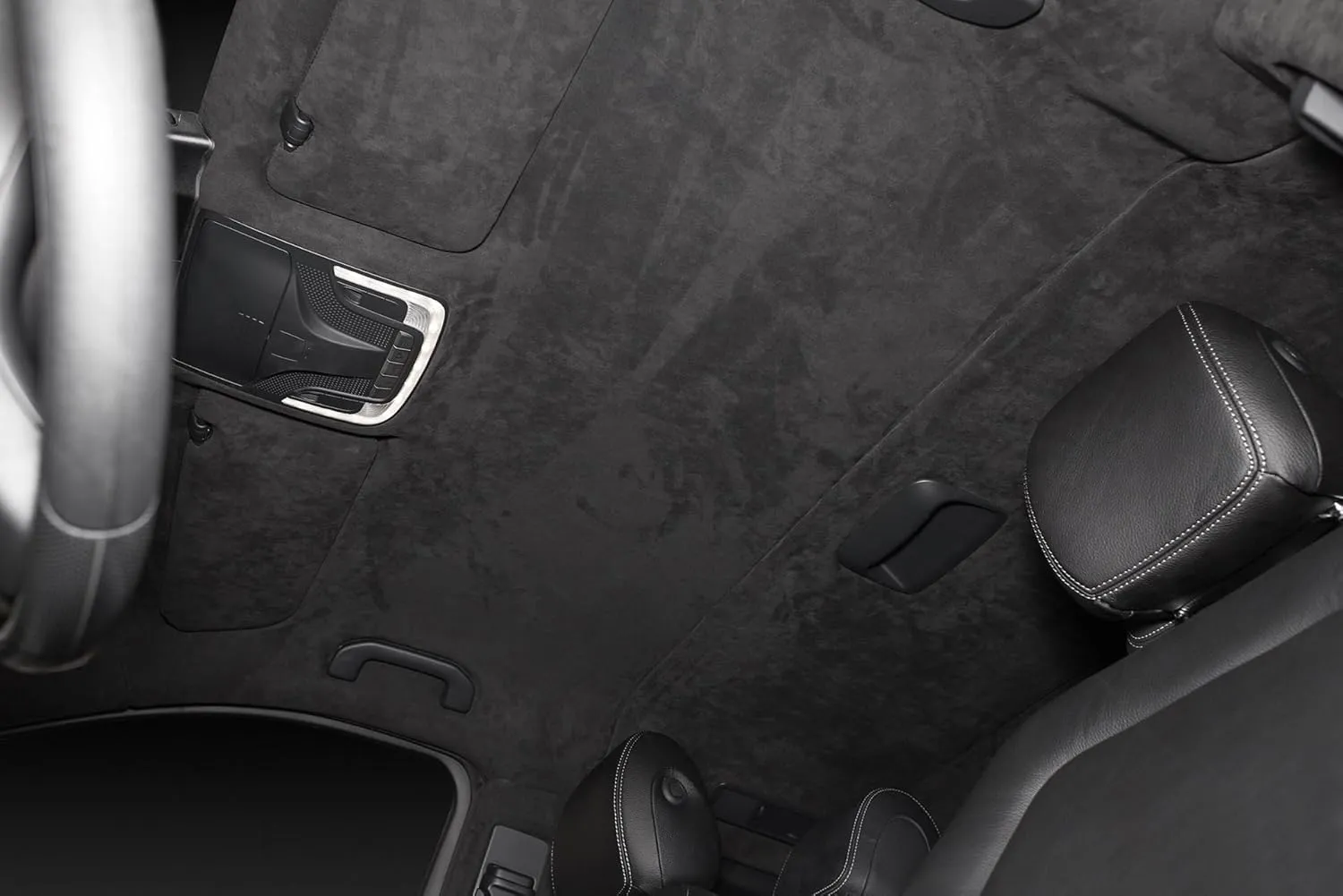 Suede Headliner Fabric 60" W×96" L with Foam Backing Black Auto Suede Headliner Material Car Roof Upholstery Fabric for Truck RV SUV Boat Home Repair Replacement