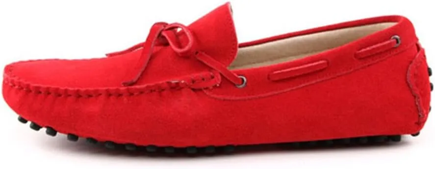 TDA Men's New Knot Suede Driving Loafers Penny Boat Shoes