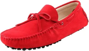 TDA Men's New Knot Suede Driving Loafers Penny Boat Shoes