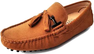 TDA Men's New Tassel Suede Driving Loafers Penny Boat Shoes