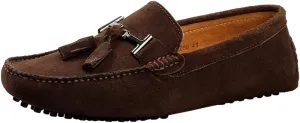 TDA Men's New Tassel Suede Driving Loafers Penny Boat Shoes