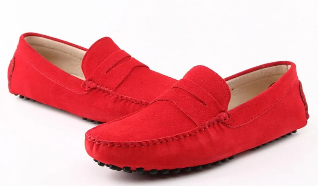 TDA Men's Stripe Multi Color Hot Suede Moccasin Loafers Boat Shoes