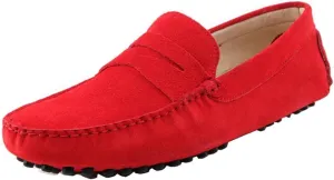 TDA Men's Stripe Multi Color Hot Suede Moccasin Loafers Boat Shoes