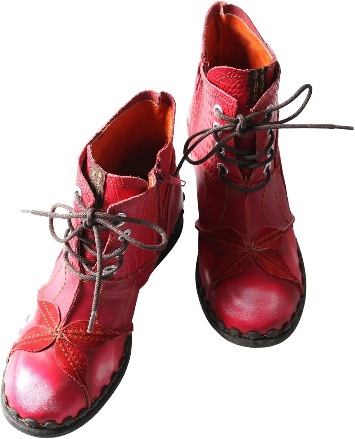 TMA EYES Brand Washed Leather Oxford Women's Boots Mother Shoes