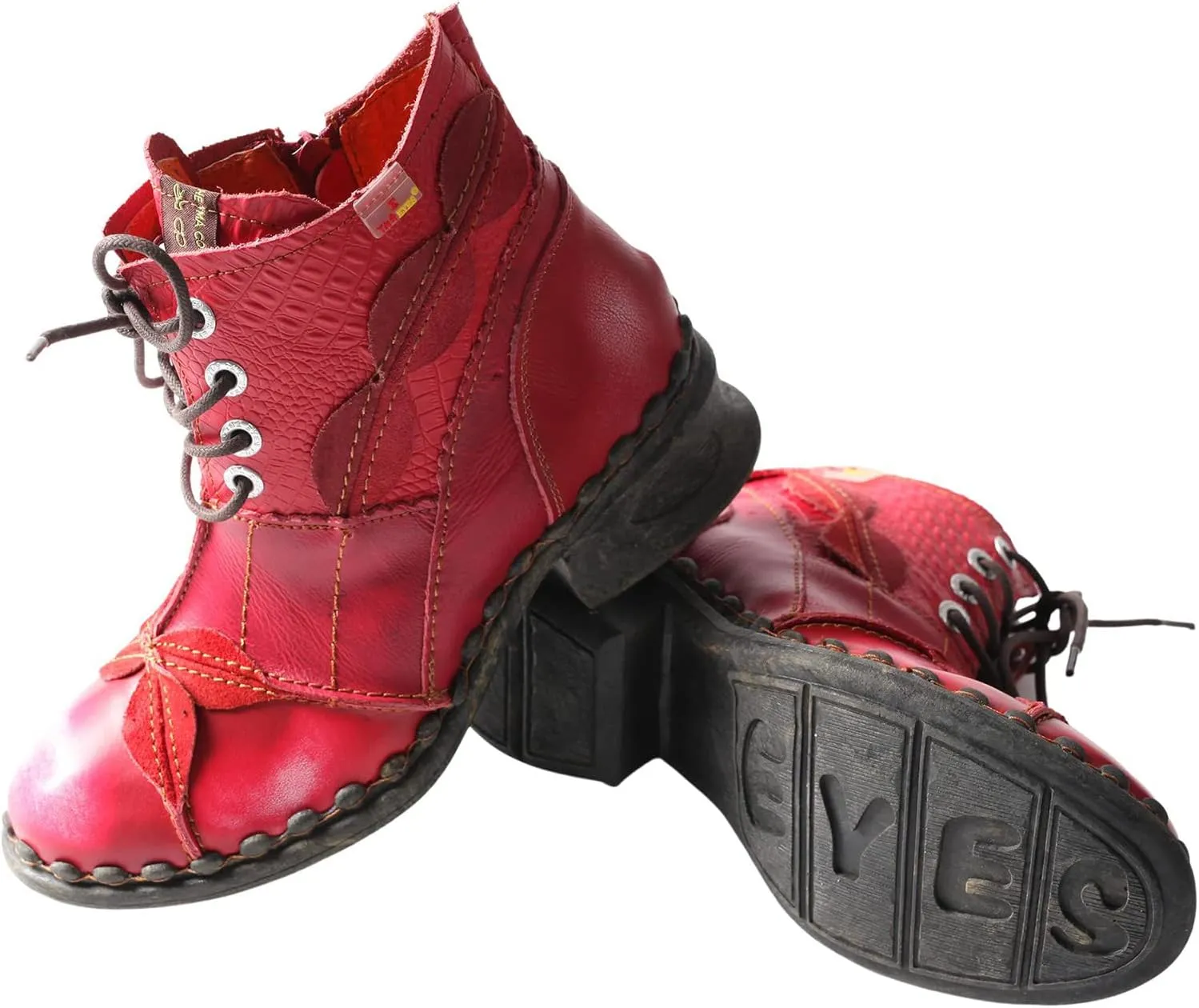 TMA EYES Brand Washed Leather Oxford Women's Boots Mother Shoes