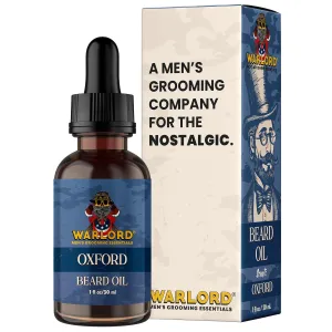 WARLORD Beard Oil & Beard Softener for Men - Beard Moisturizer & Natural Beard Oil to Reduce Itchy Skin, Tame Hair and Manage Frizz - Oxford, 1 Fl Oz