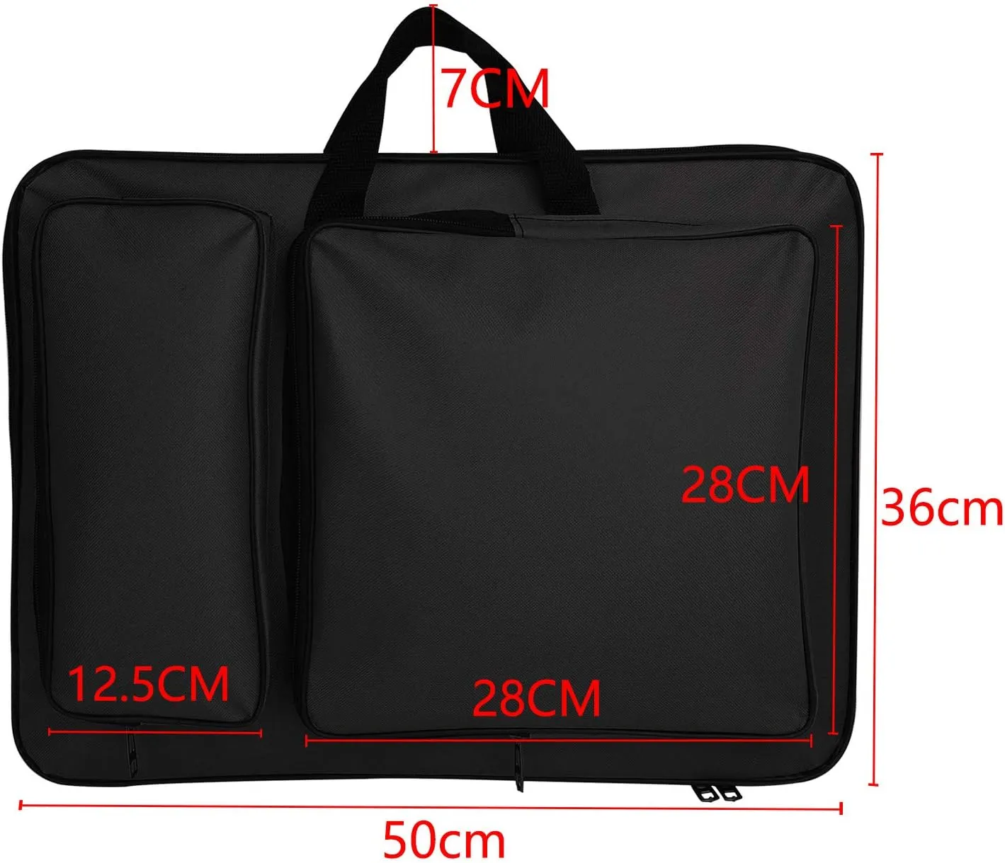 Waterproof Art/Craft Supplies Storage Tote Bag Artist Travel Portfolio Carrying Bag Case Painting Box Large Messenger Bag for Painting Brushes Pencils Palette Paints Sketchbook (Black(Child))