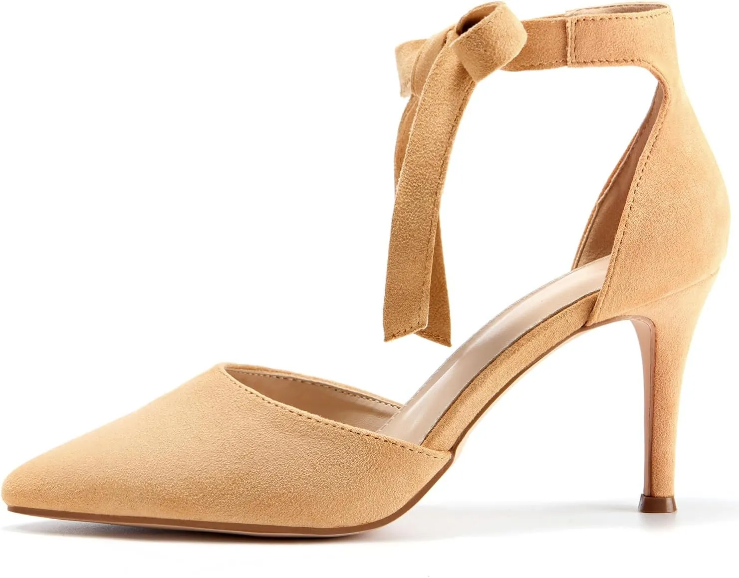 Womens High Heel Pointed Toe Pumps Ankle Tie Classic Office Special Dress Party Shoes