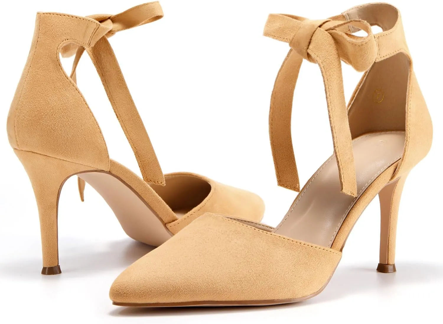 Womens High Heel Pointed Toe Pumps Ankle Tie Classic Office Special Dress Party Shoes