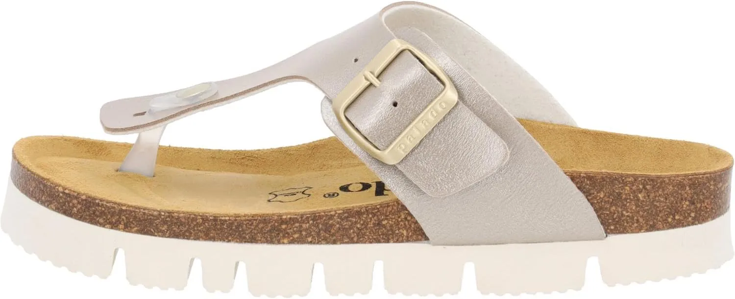 Women's Kos PL Metallic Toe Separator - Made in Spain - Upper with Shimmering Metallic Finish - Platform EVA Sole - Suede Insole