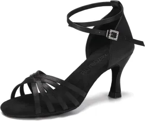 Women's Latin Salsa Dance Shoes Ballroom Performance Professional Practice Dancing Shoes,Model 802QB