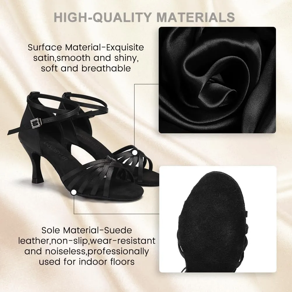 Women's Latin Salsa Dance Shoes Ballroom Performance Professional Practice Dancing Shoes,Model 802QB