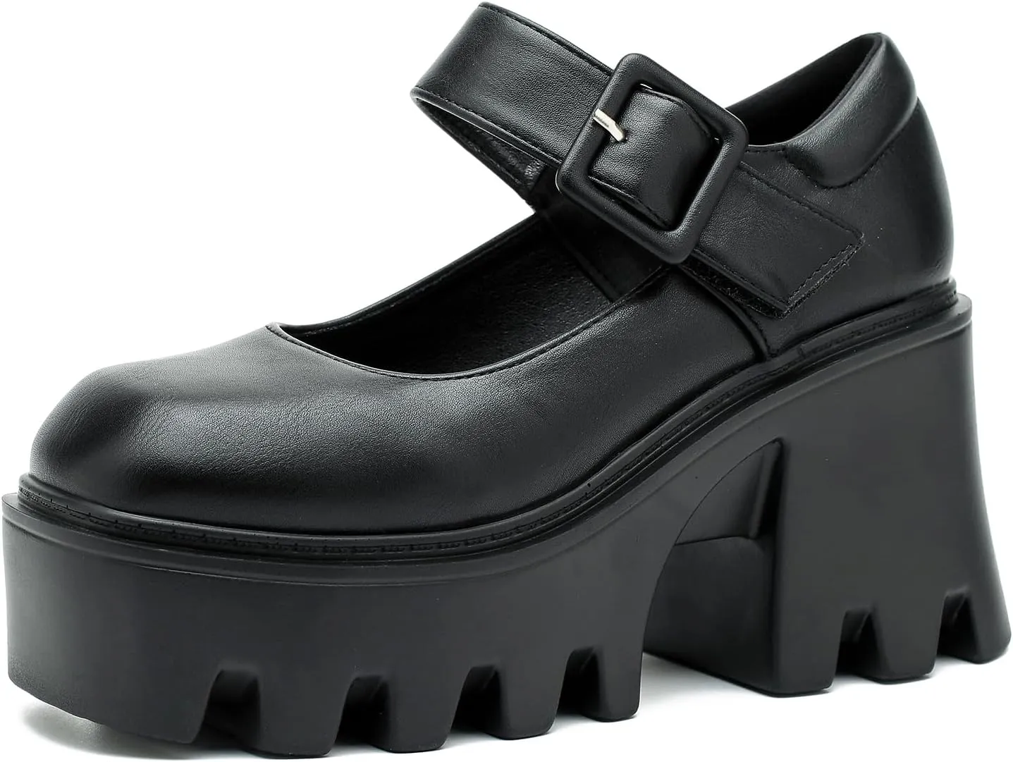 Women's Lolita Platform Mary Janes Shoes Lug Sole Gothic Chunky Heel Uniform Pumps with Ankle Strap