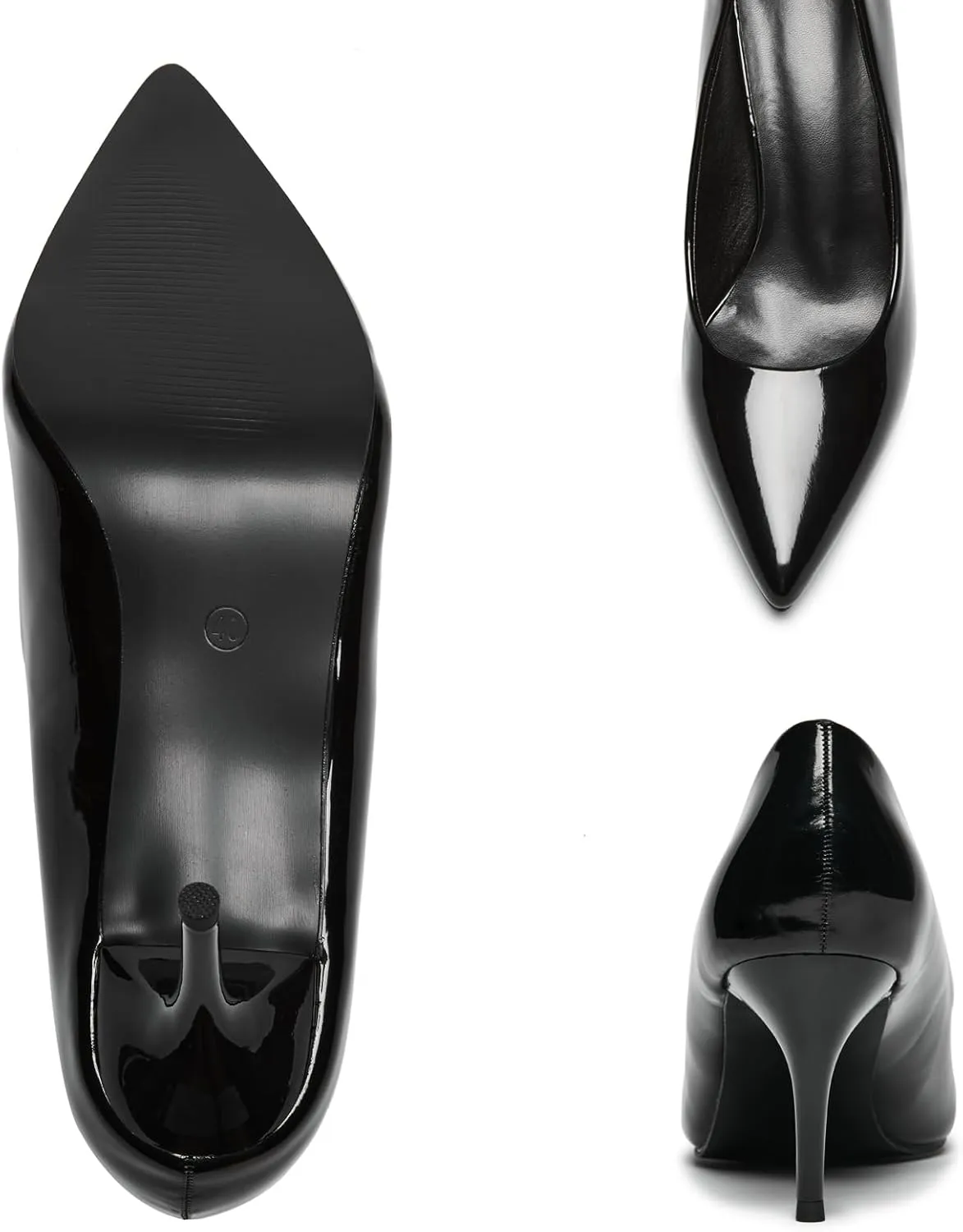 Womens Low Heel Pointed Toe Pump Shoes