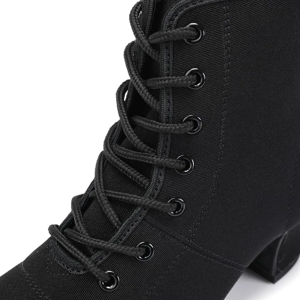 YKXLM Women's Latin Dance Shoes Closed-Toe Lace up Modern Ballroom Performence Salsa Practice Party Dancing Shoes,Model GBNJB