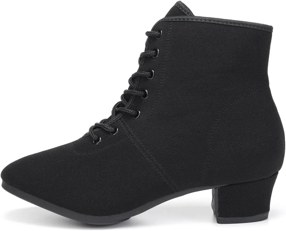 YKXLM Women's Latin Dance Shoes Closed-Toe Lace up Modern Ballroom Performence Salsa Practice Party Dancing Shoes,Model GBNJB