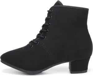 YKXLM Women's Latin Dance Shoes Closed-Toe Lace up Modern Ballroom Performence Salsa Practice Party Dancing Shoes,Model GBNJB